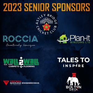 A poster showing our thanks to our 2023 senior sponsors with logos